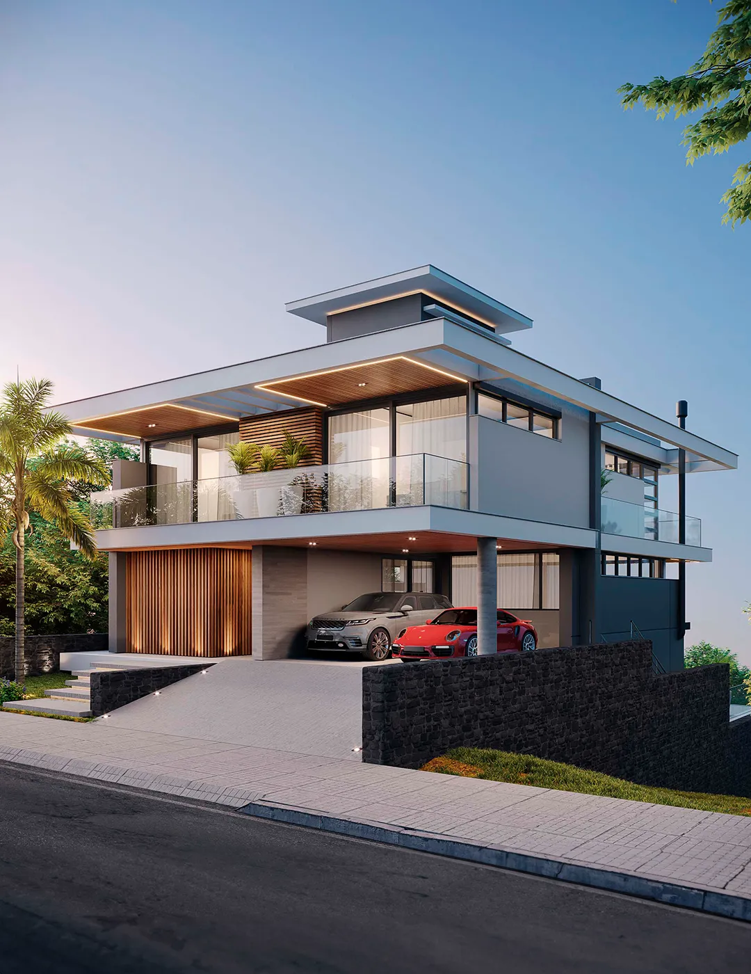 Fachada Projeto de Arquitetura Residencial Contemporâneo – Progetta Studio 01 mob