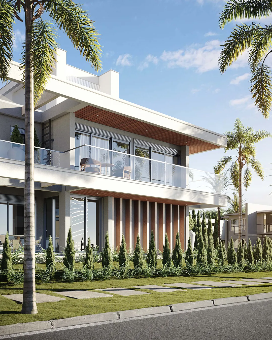 Fachada Residencial – Projeto de Arquitetura e Interiores – Jurerê Internacional – Progetta Studio 02