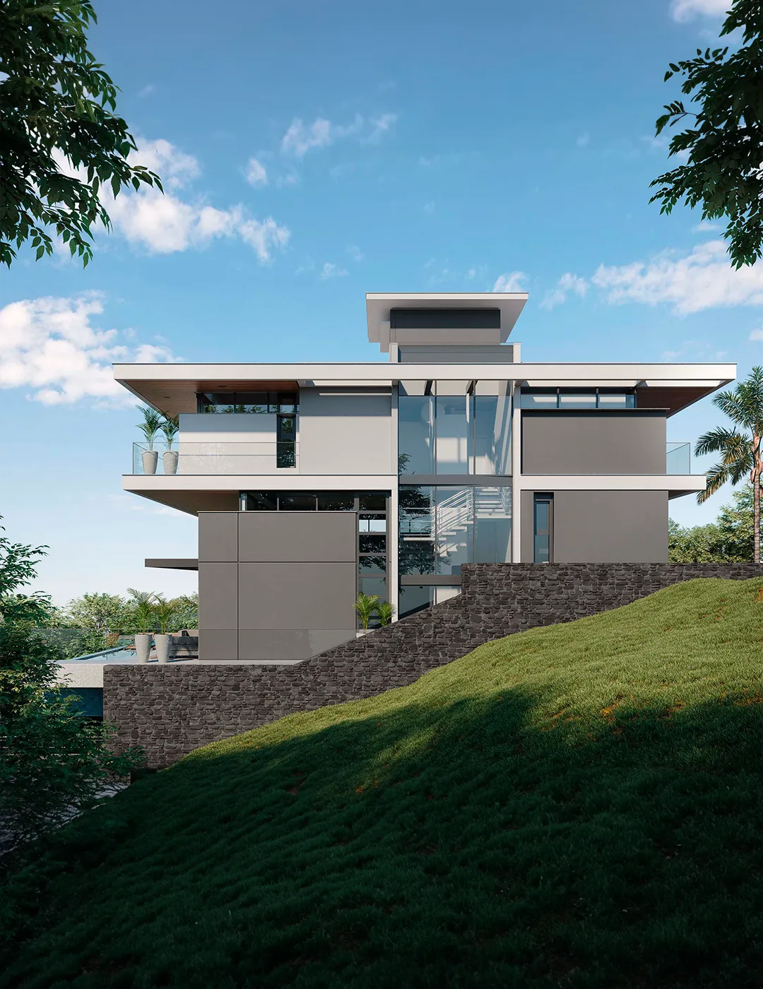 Projeto de Arquitetura Residencial Contemporâneo Terreno em Declive – Progetta Studio 03 mob