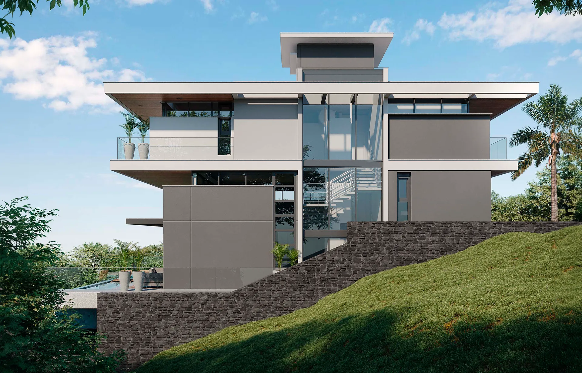 Projeto de Arquitetura Residencial Contemporâneo Terreno em Declive – Progetta Studio 03